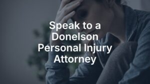 Speak to a Donelson personal injury attorney -woman looking sad with hand on forehead