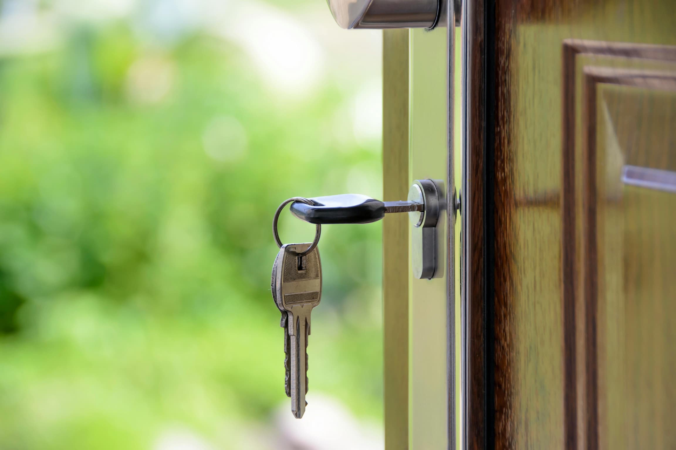 keys in lock with the door open